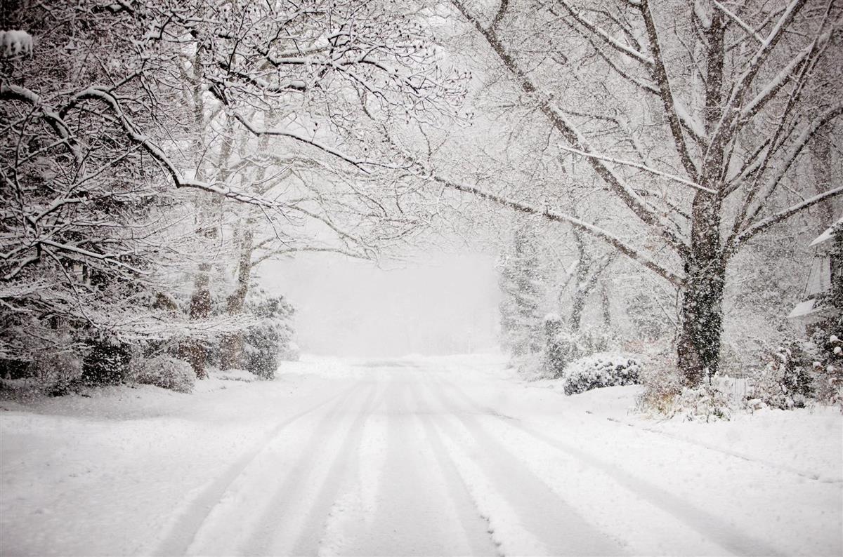 Bilde av snødekt vei - Klikk for stort bilde